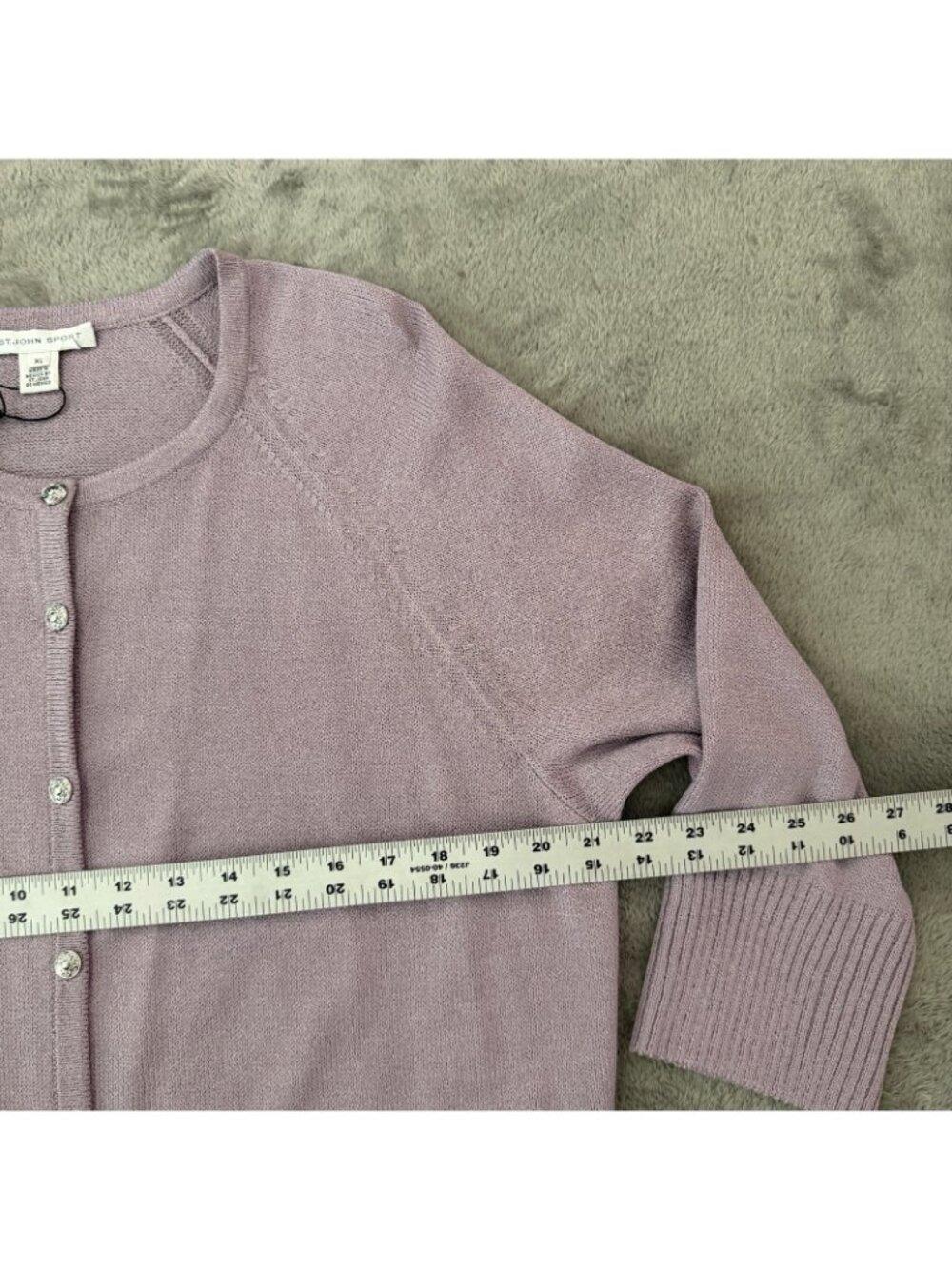 NWT St. John Sport Lavender Cardigan XL Santana Knit Button Up Sweater Wool - Picture 5 of 6